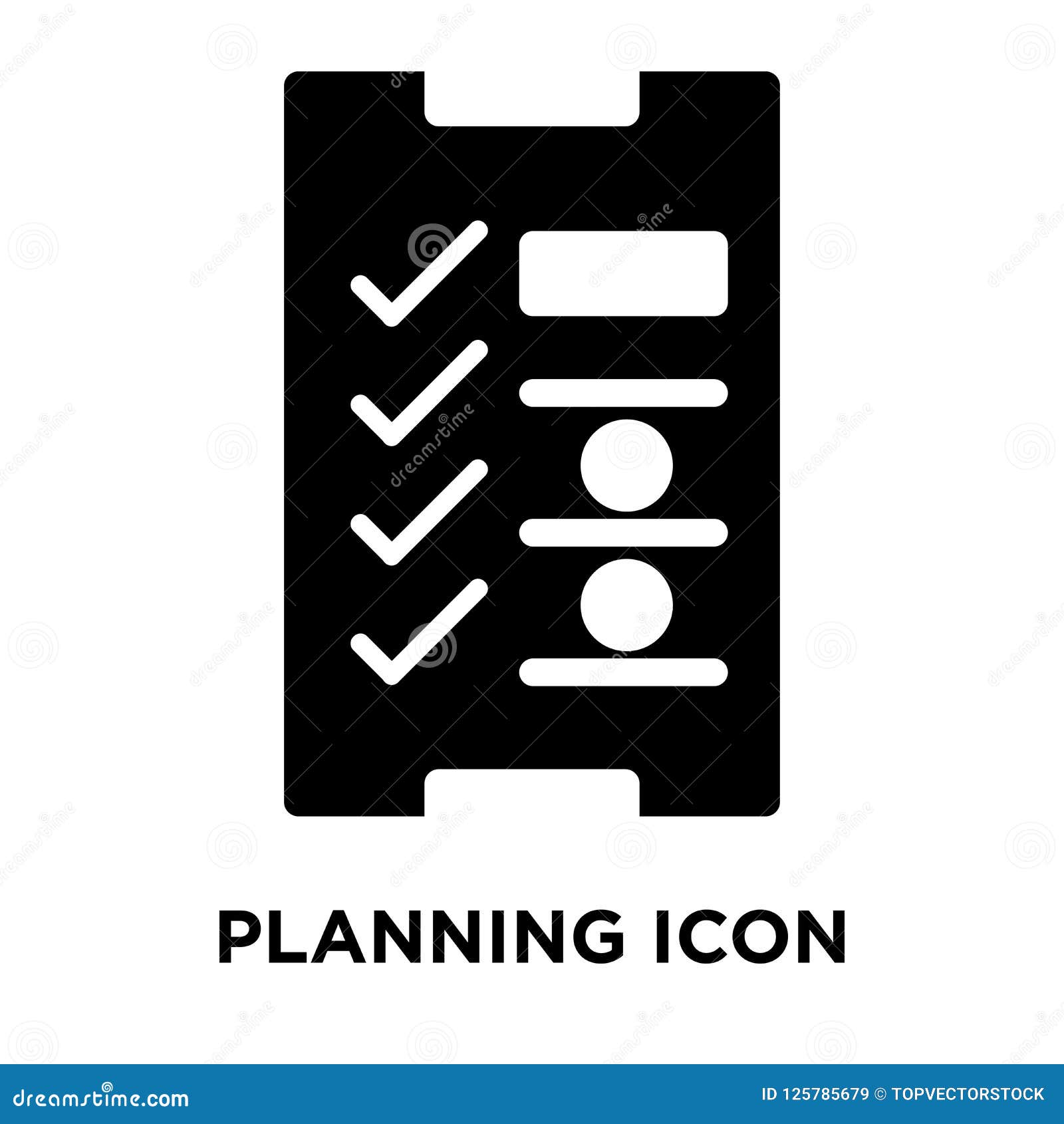 planning iconÃÂ    on white background, logo concept of planningÃÂ  sign on transparent background, black filled